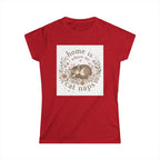 Women's Tee — "Home Is Where My Cat Naps" Cute Floral Cat Nap T-Shirt