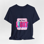 Be the Light Tee | Christian Faith Rainbow Scripture Shirt