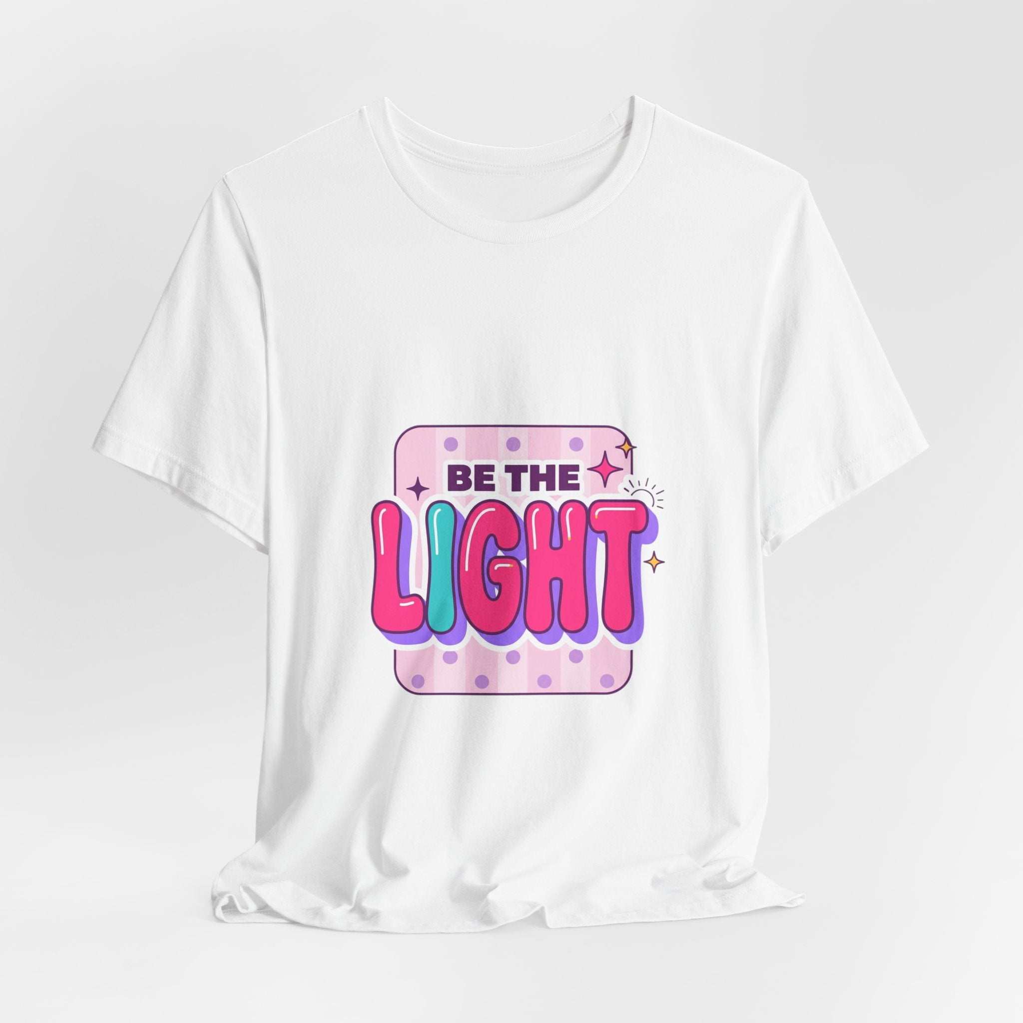 Be the Light Tee | Christian Faith Rainbow Scripture Shirt
