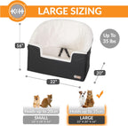 Bucket Booster Pet Seat - Dog Booster Seat Car Seat for Dogs & Cats Collapsible Large Black/Cream