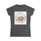 Women's Tee — "Home Is Where My Cat Naps" Cute Floral Cat Nap T-Shirt
