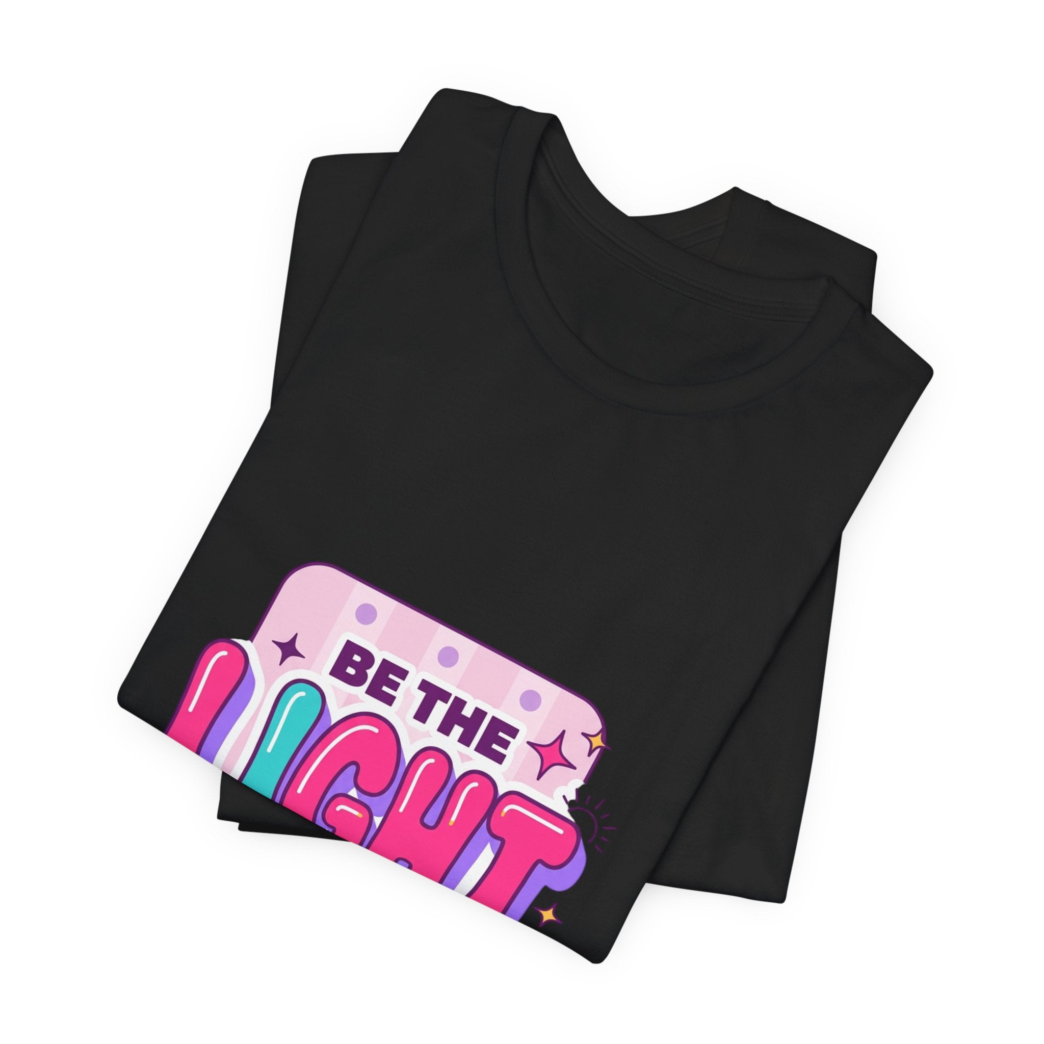 Be the Light Tee | Christian Faith Rainbow Scripture Shirt