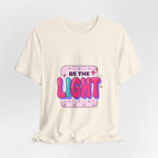 Be the Light Tee | Christian Faith Rainbow Scripture Shirt