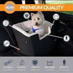Bucket Booster Pet Seat - Dog Booster Seat Car Seat for Dogs & Cats Collapsible Large Black/Cream