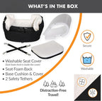 Bucket Booster Pet Seat - Dog Booster Seat Car Seat for Dogs & Cats Collapsible Large Black/Cream